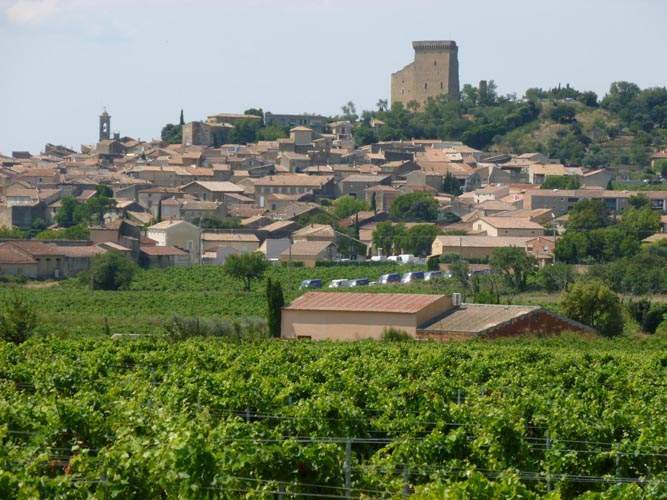 Vue panoramique du village de Châteauneuf-du-Pape